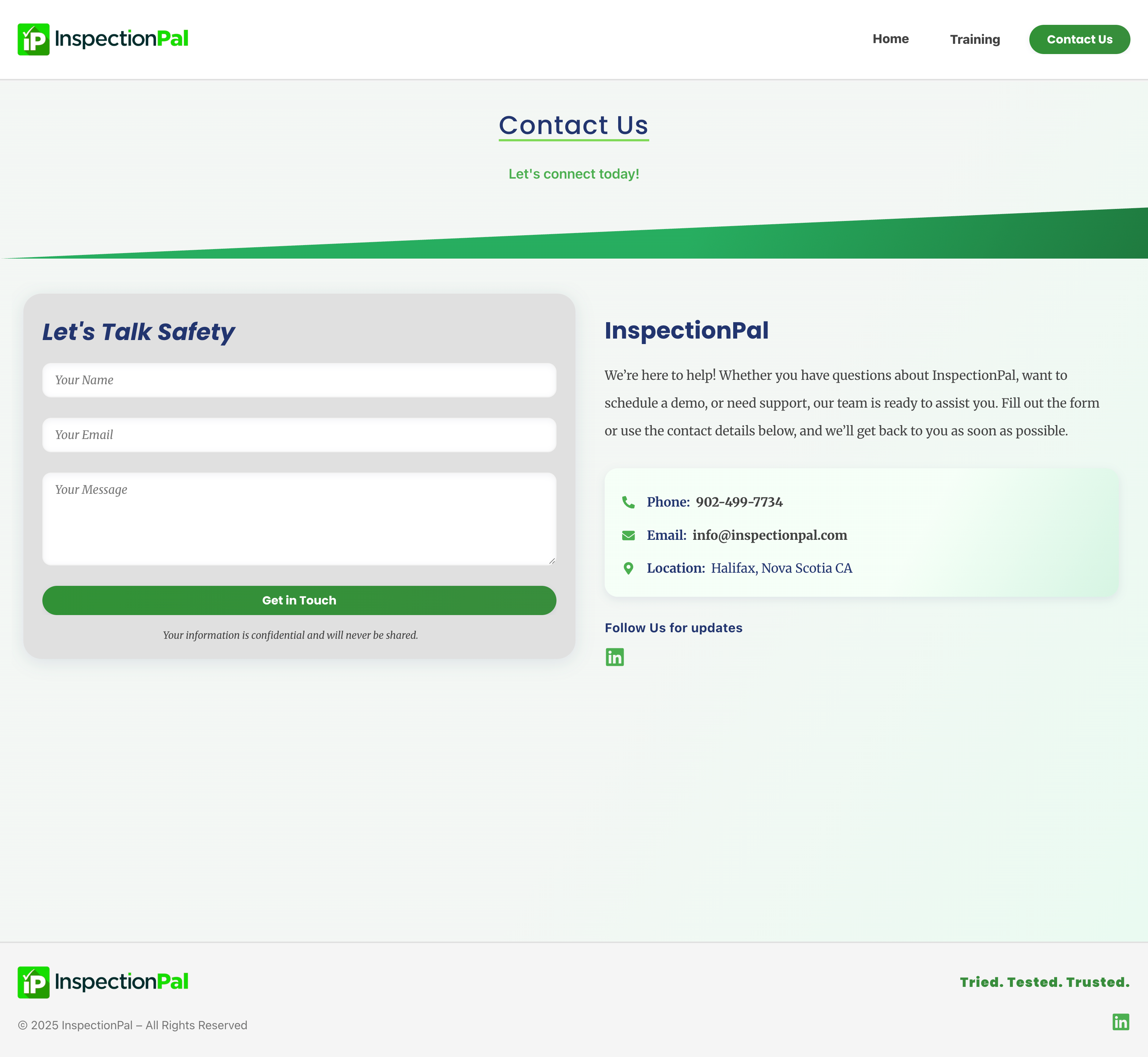 Inital concept for the contact page